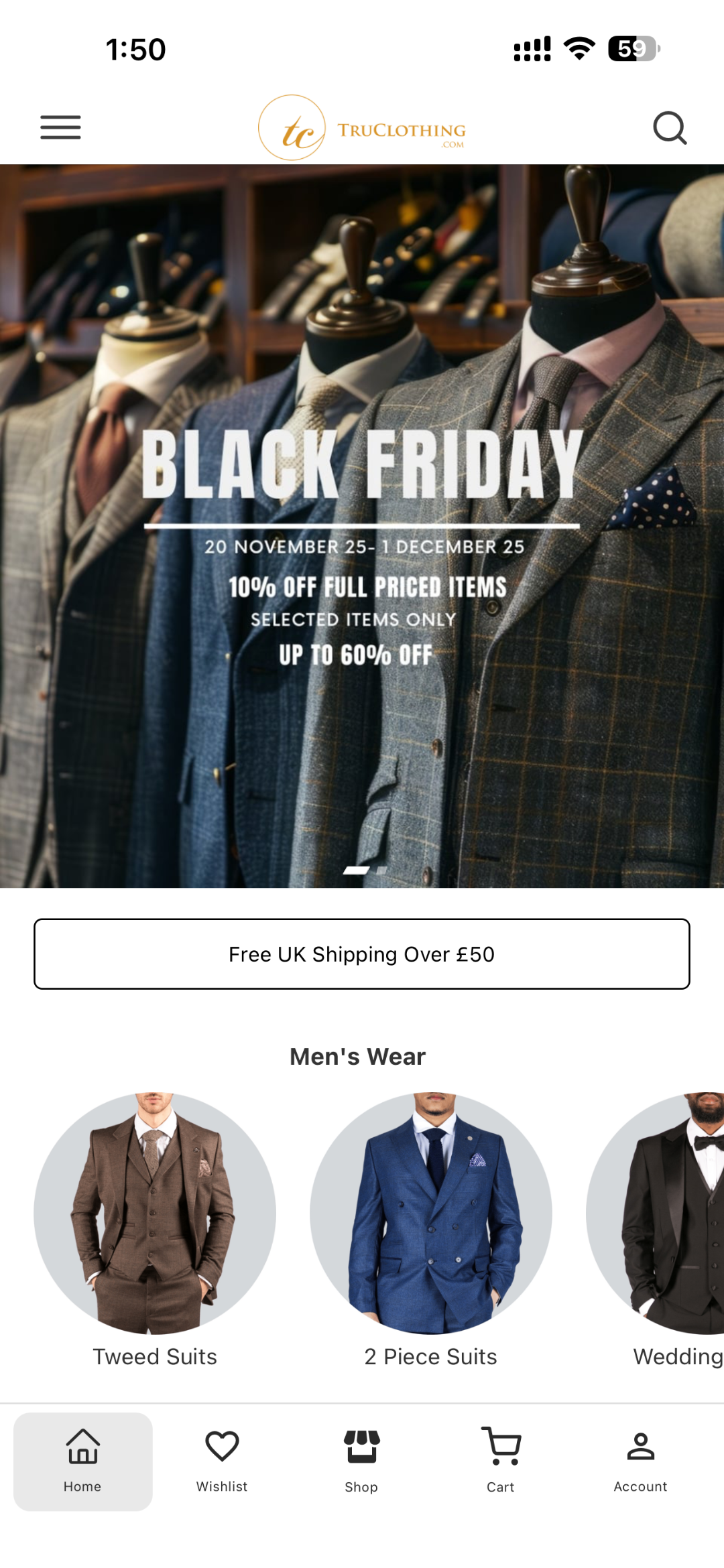 TruClothing app screenshot