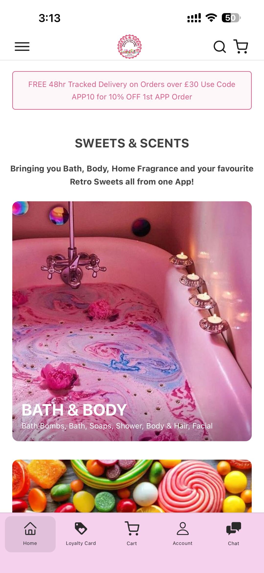 Sweets & Scents app screenshot