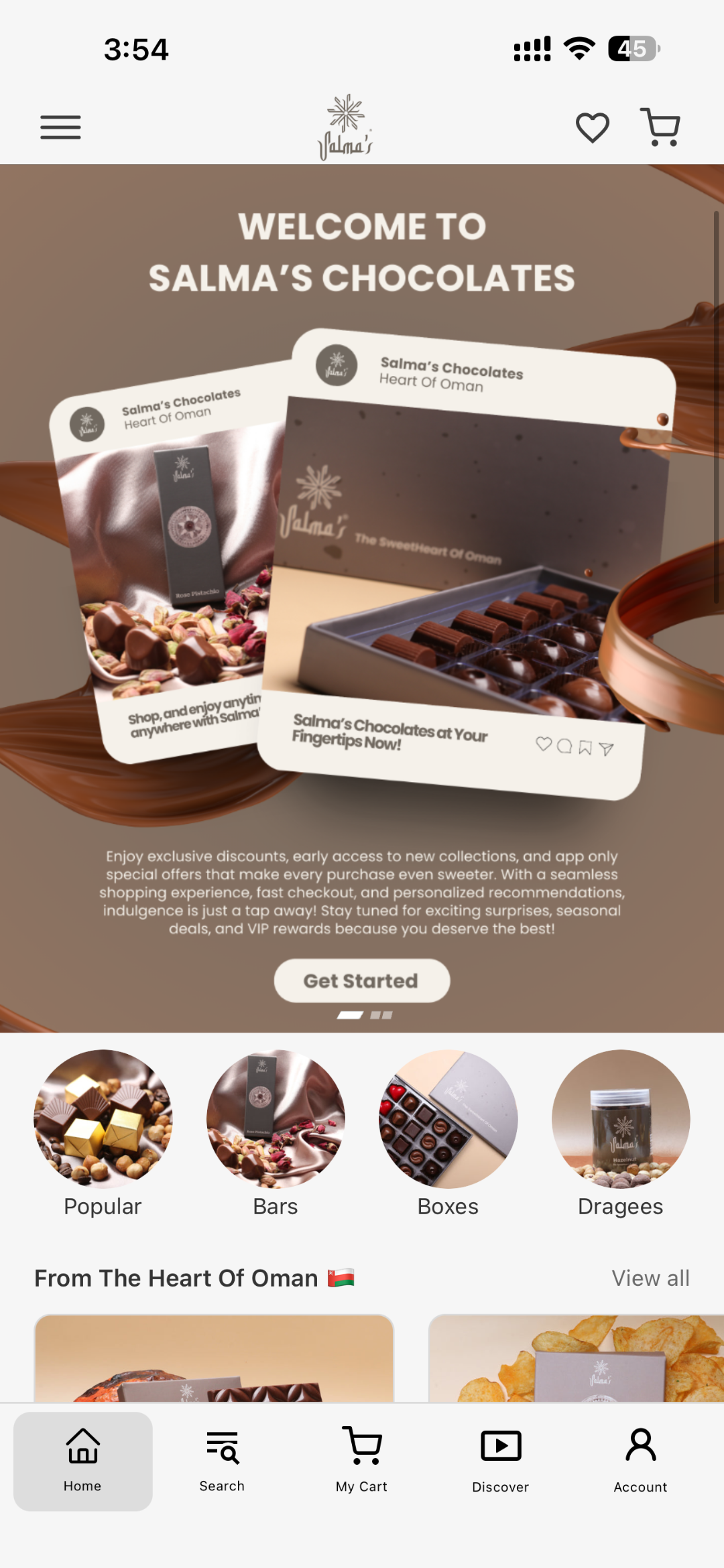 Salma’s Chocolates app screenshot