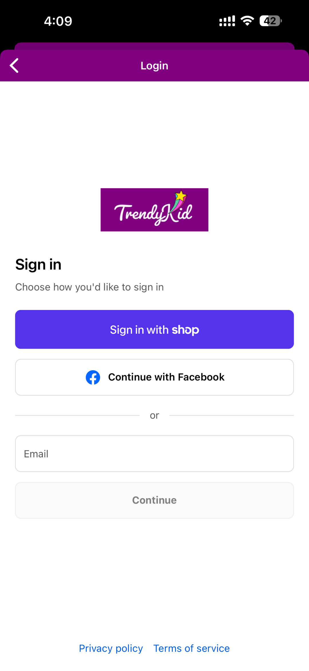 TrendyKid app screen 6