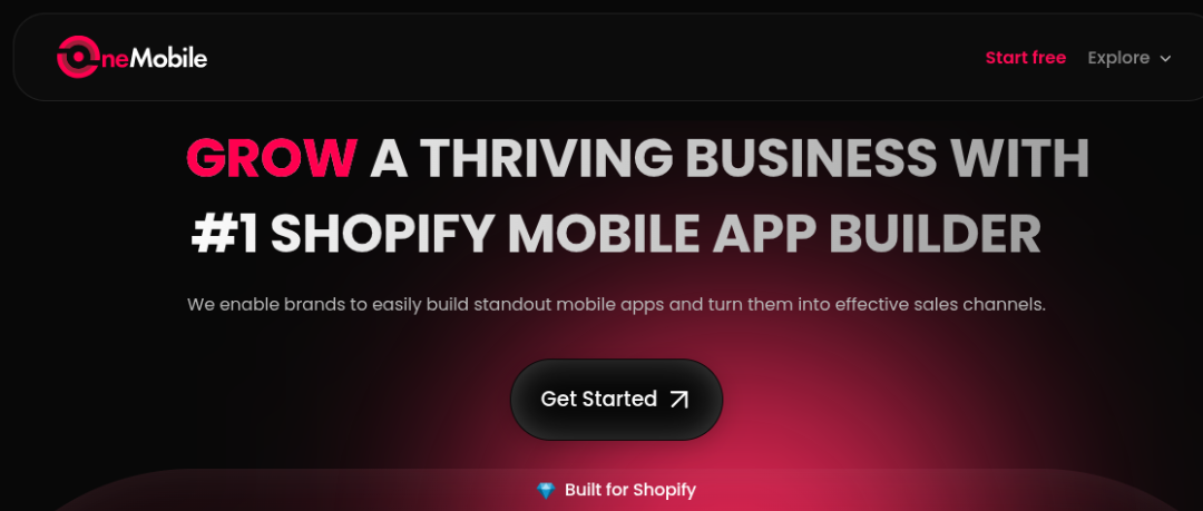 OneMobile no-code Shopify mobile app builder