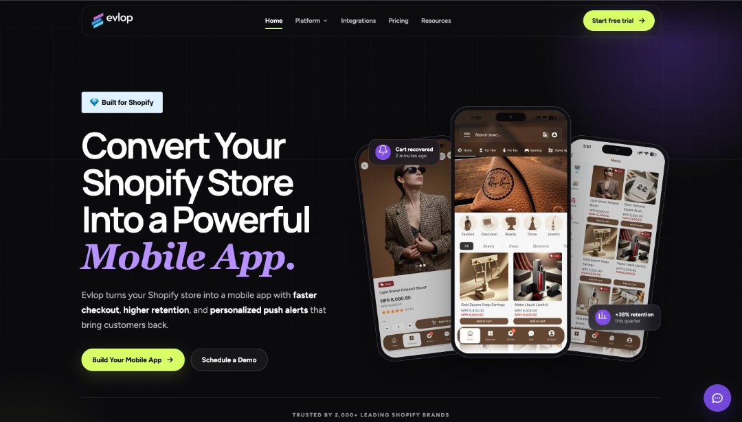 Evlop mobile app builder